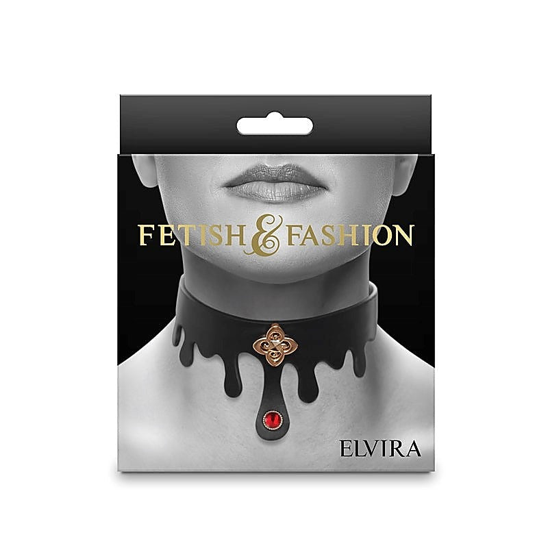 Fetish & Fashion - Elvira Bondage Collar of Allure and Elegance - Collars and Leads