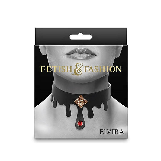 Fetish & Fashion - Elvira Bondage Collar of Allure and Elegance - Collars and Leads