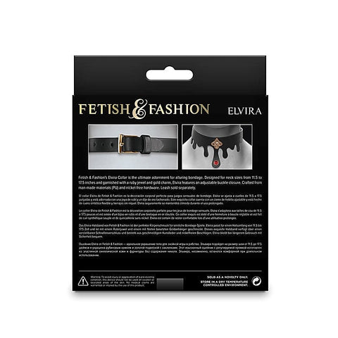 Fetish & Fashion - Elvira Bondage Collar of Allure and Elegance - Collars and Leads