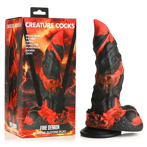 Premium Fire Demon Dildo By Creature Cocks - Non-Realistic Dildos