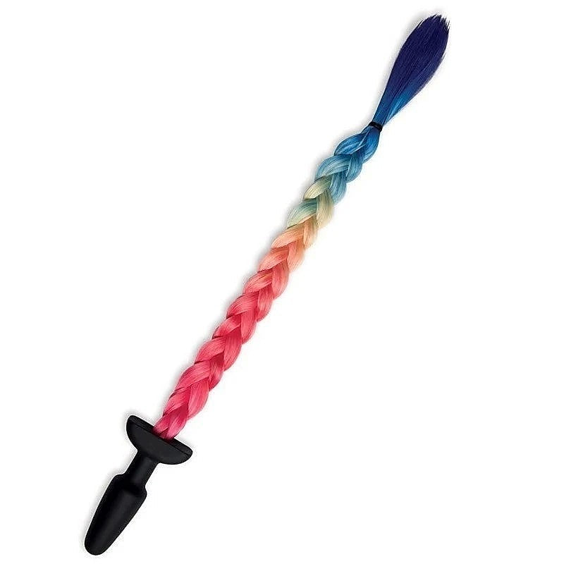 WhipSmart Furry Tales Silicone Rainbow Tail Butt Plug - Butt Plugs