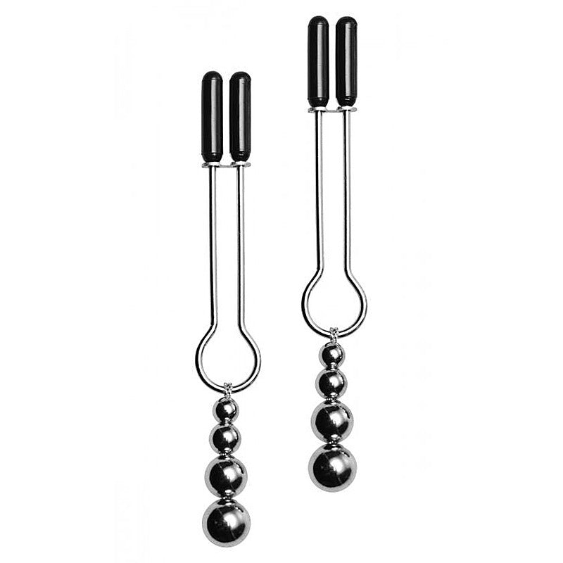 Adorn Triple Bead Nipple Clamp Set by XR Brands - Nipple and Clit Clamps