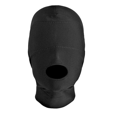 Open Mouth Hood With Padded Blindfold By Xr Brands - Bondage Hoods
