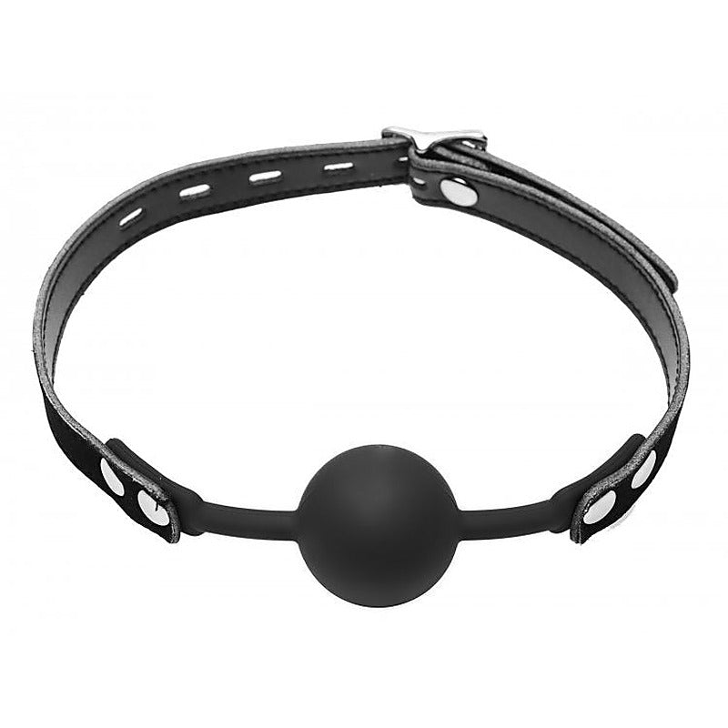Premium Hush Locking Silicone Comfort Ball Gag By Xr Brands - Bondage Gags and Bits
