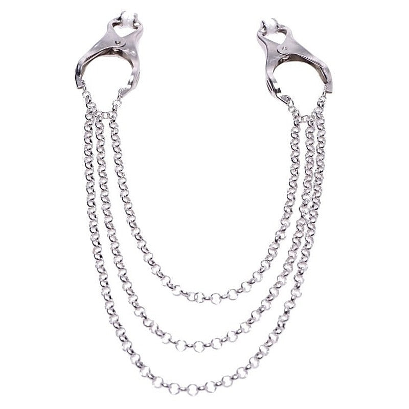 Affix Triple Chain Nipple Clamps by XR Brands - Nipple and Clit Clamps