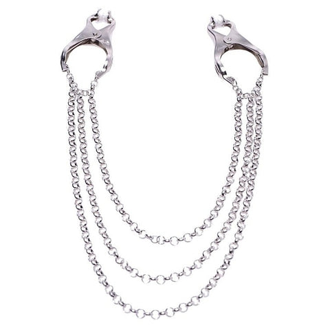 Affix Triple Chain Nipple Clamps by XR Brands - Nipple and Clit Clamps