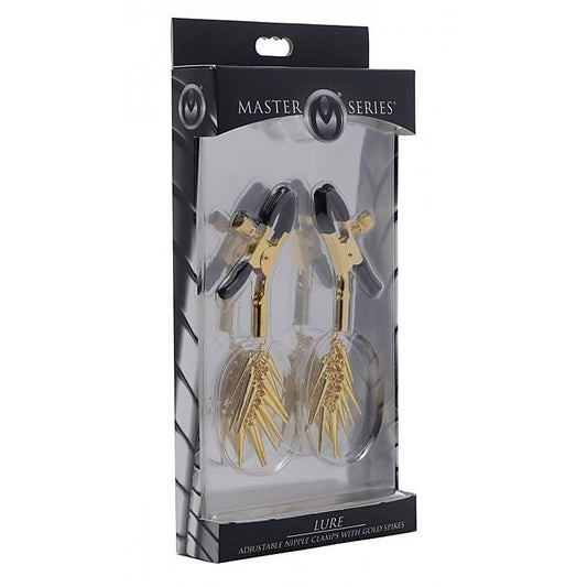 Lure Adjustable Nipple Clamps With Gold Spikes - Nipple and Clit Clamps