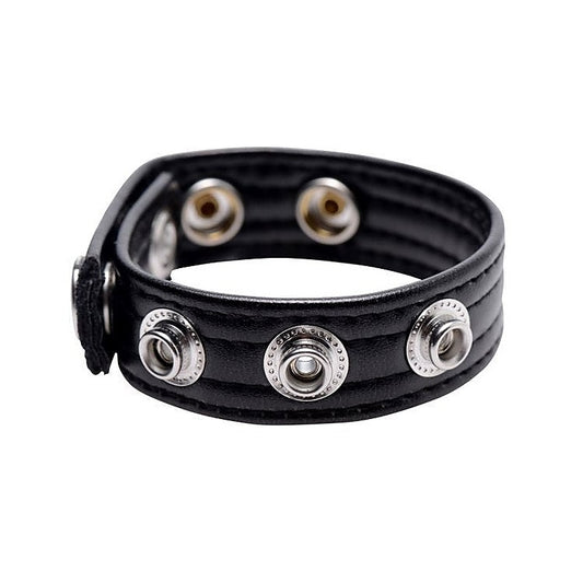 Strict Speed Snap Pu Leather Cock Ring By Xr Brands - Cock Rings