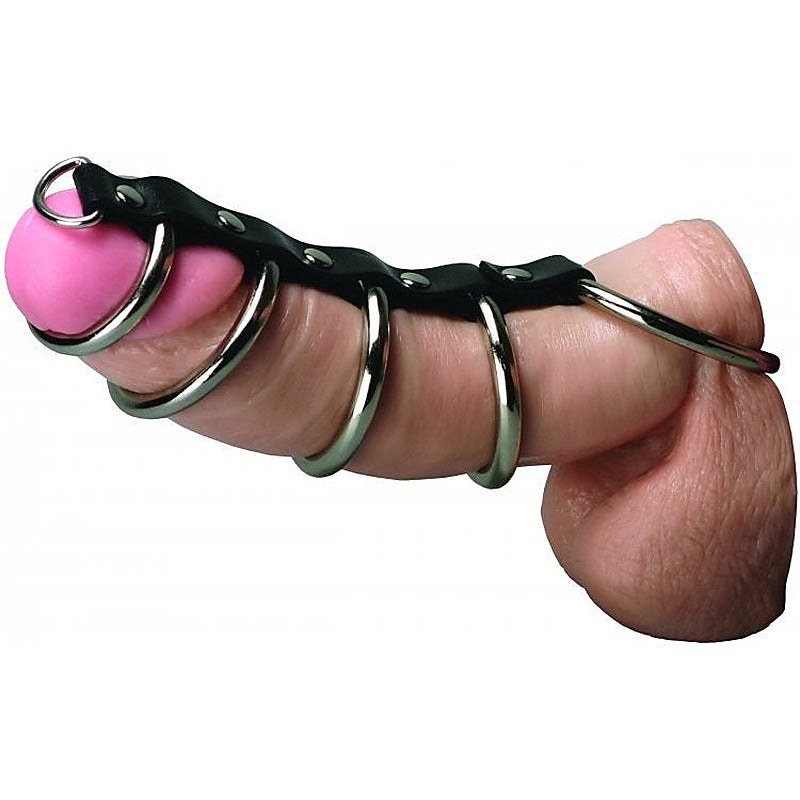 Extreme BDSM Pleasure - 5 Interconnected Steel Cock Rings - Cock Rings
