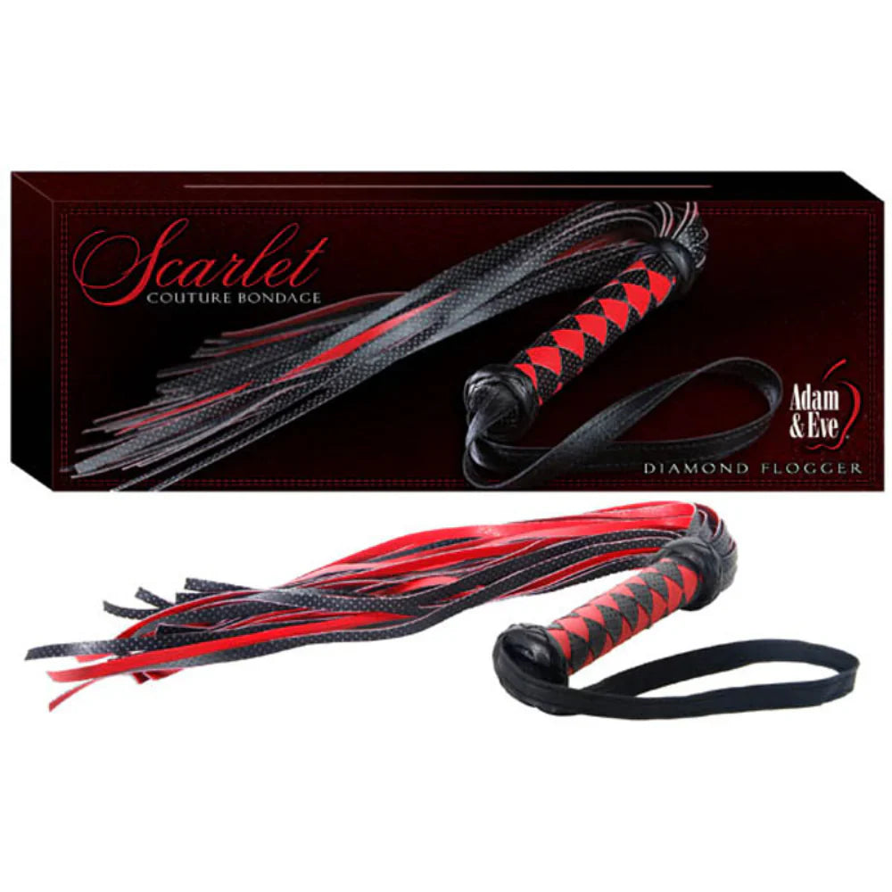 Adam & Eve Scarlet Couture Diamond BDSM Flogger - - Whips And Crops