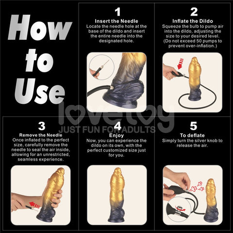 Lovetoy Aerosx Dual Density Fantasy Dildo Gold/Blue - Realistic Dildos