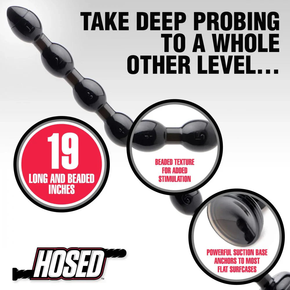 Hosed 19 Inches Beaded Textured Anal Snake Beads - - Anal Beads and Balls