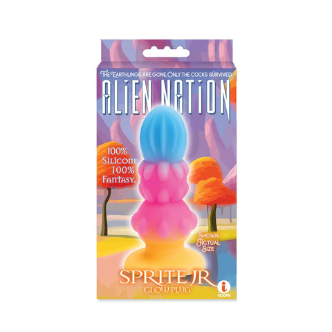 Glow-in-Dark Alien Pleasure Anal Plug - 3 Textured Sections - Butt Plugs