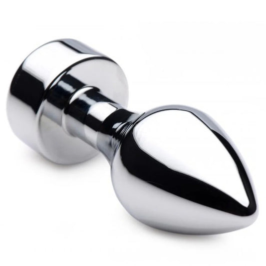 Aluminium Butt Plug With Diamond Bright Silver - Butt Plugs