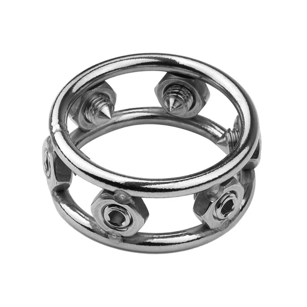 BDStyle Mens Heavy Cock Rings With 6 Spikes - - Cock Rings