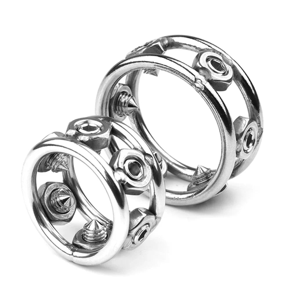 BDStyle Mens Heavy Cock Rings With 6 Spikes - - Cock Rings