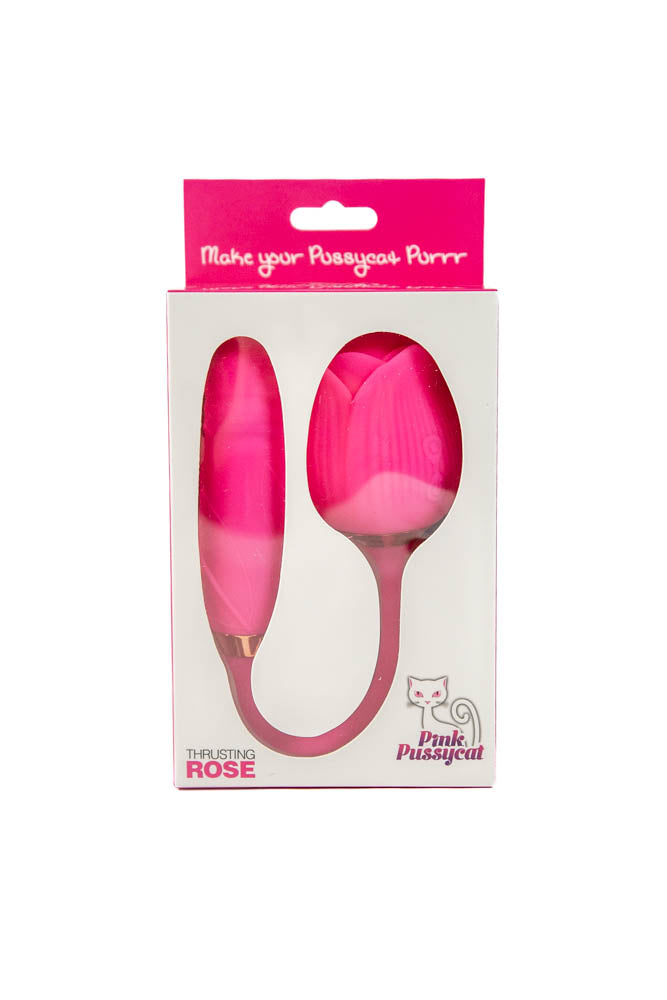 Cousins Group Pink Pussycat Thrusting Rose Vibrator - - Clit Ticklers and Pulsators