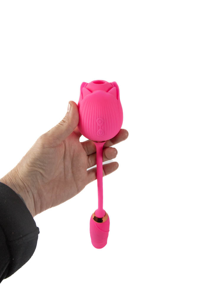 Cousins Group Pink Pussycat Thrusting Rose Vibrator - - Clit Ticklers and Pulsators