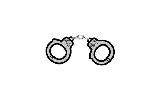 Wood Rocket Bondage Handcuffs Enamel Pin - Party Gifts and Novelties