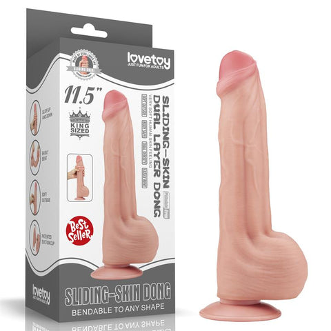 11.5 Inch King Sized Sliding Skin Dual Layer Dong by Lovetoy