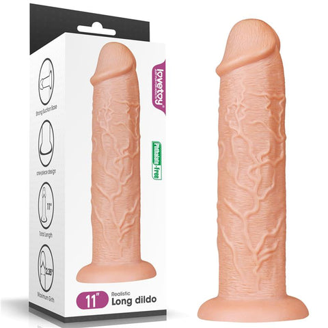 Lovetoy King Size High Quality 11 Inch Realistic Dildo Flesh - Realistic Dildos