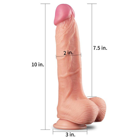 10 Inch Dual Layer King Size Silicone Dildo by Lovetoy