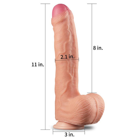 11 Inch Dual Layer Textured Silicone Cock by Lovetoy