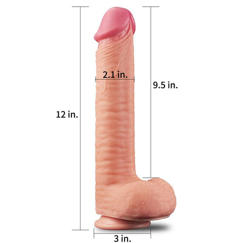 12 Inch Dual Layer Harness Compatible Cock by Lovetoy