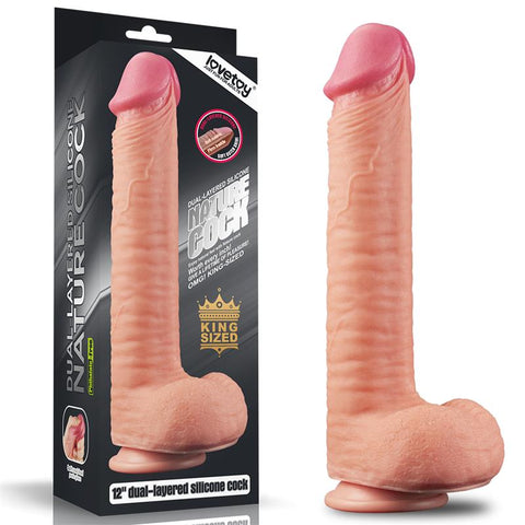 12 Inch Dual Layer Harness Compatible Cock by Lovetoy