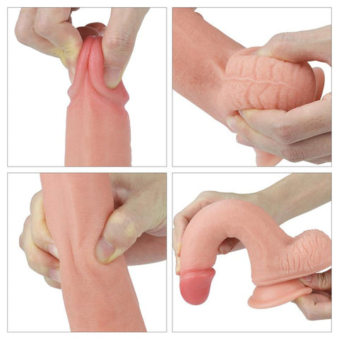 8 Inch Dual Layer Veined Silicone Cock by Lovetoy