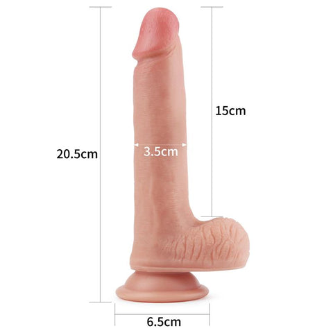 8 Inch Dual Layer Veined Silicone Cock by Lovetoy