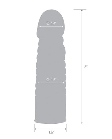 Blue Line 6 Inch Ribbed Realistic Penis Extension Sleeve