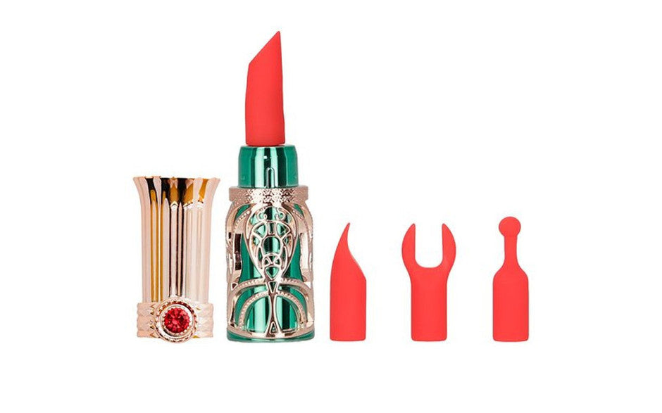 BMS Factory Emerald Kiss 4 In 1 Lipstick Vibrator - Bullet Vibrators