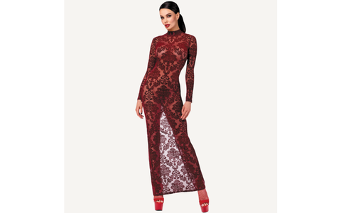 Noir Handmade Kink Royal Sexy Womens Gown Red - Kimono's and Gowns