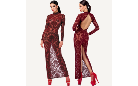 Noir Handmade Kink Royal Sexy Womens Gown Red - Kimono's and Gowns