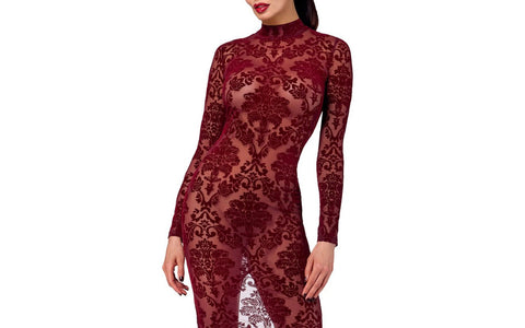 Noir Handmade Kink Royal Sexy Womens Gown Red - Kimono's and Gowns