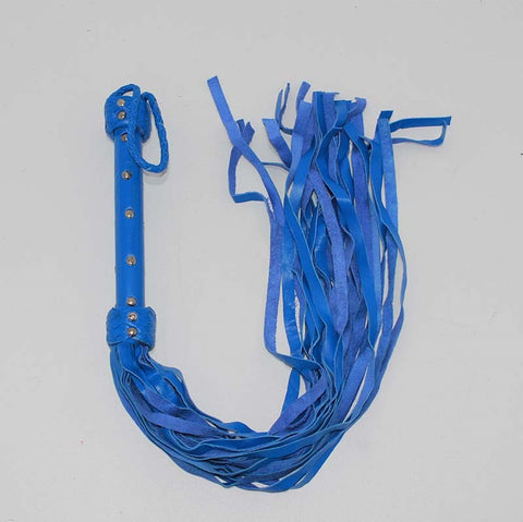 Whiplash Leather Flogger with Handle - Whips And Crops