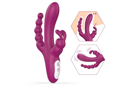 S-Hande Joker Triple Ecstasy Couples Vibrator - Rabbit Vibrators