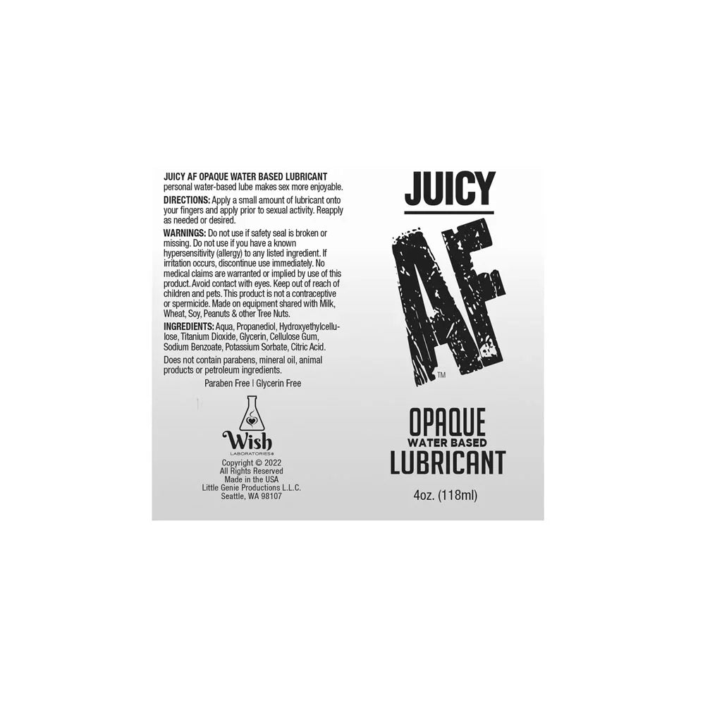 Juciy AF - Waterbased Opaque Lubricant - - Water Based Lubes