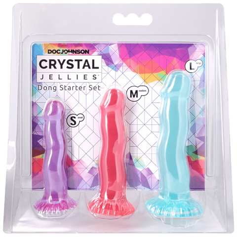 Doc Johnson 3 Piece Dong Starter Set (Purple, Pink, Teal)