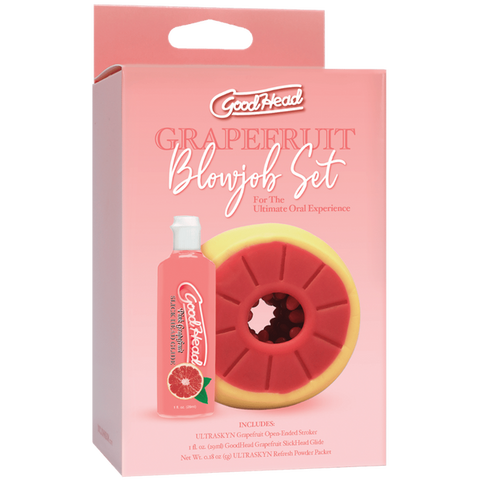 Doc Johnson Grapefruit Blowjob Stroker Set (Yellow, Pink)