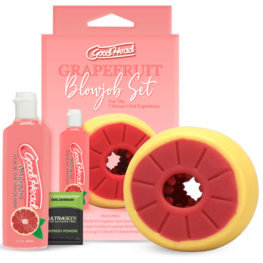 Doc Johnson Grapefruit Blowjob Stroker Set (Yellow, Pink)