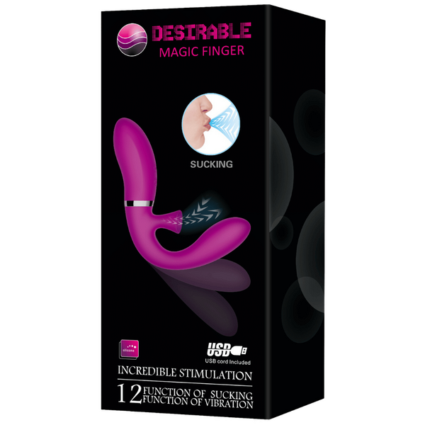 Baile Desirable Magic Finger Vibrator With Suction - Purple - Finger and Tongue Vibrators