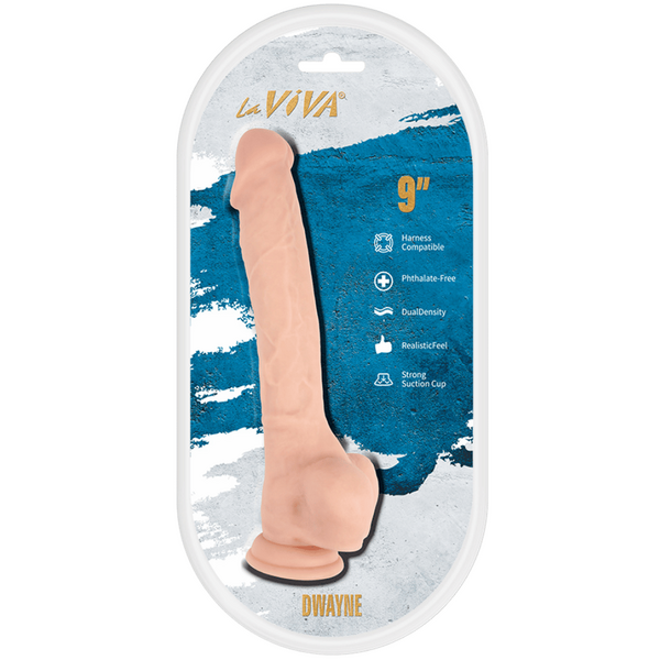 La Viva Dwayne 9 Inches Suction Cup Realistic Dildo Flesh - - Realistic Dildos