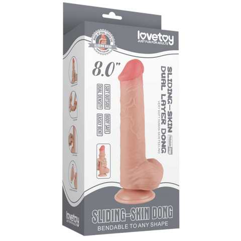 8 Inch Sliding Skin Flexible Realistic Dong by Lovetoy