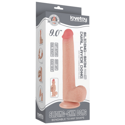 9 Inch Sliding Skin Realistic TPE Dong by Lovetoy
