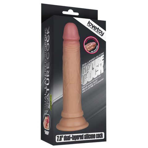 7 Inch Dual Layer Platinum Silicone Cock by Lovetoy