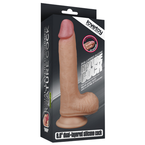 8 Inch Dual Layer Veined Silicone Cock by Lovetoy