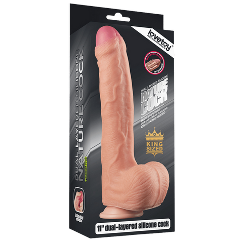 11 Inch Dual Layer Textured Silicone Cock by Lovetoy