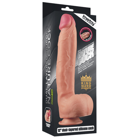 12 Inch Dual Layer Platinum Silicone Dildo by Lovetoy